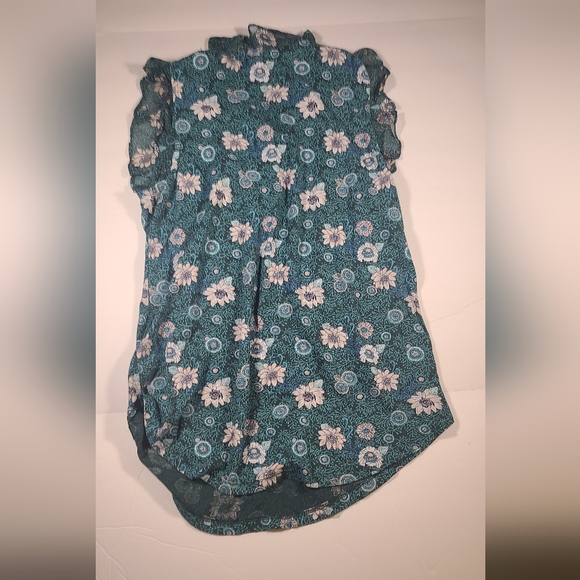 Womens Lucky Brand green floral top s/p - Picture 2 of 3